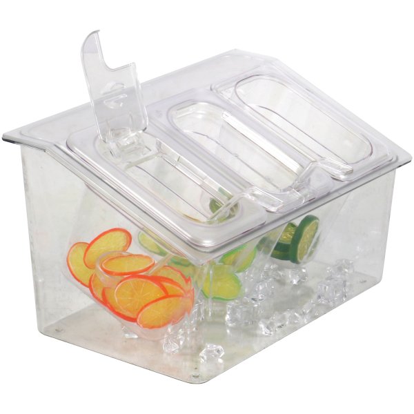 Chilled Condiment Holder including 3xGN1/9-100mm containers with lid Plastic | Adexa CHP04B3