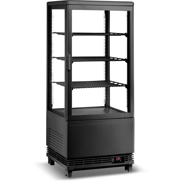 Countertop Display Fridge 78 litres 3 shelves Black 1 flat door | Adexa CL78B