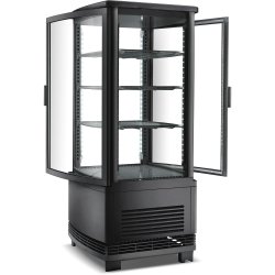 Countertop Display Fridge 98 litres 4 shelves Black 2 curved doors front & back | Adexa CL98RB