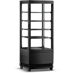 Countertop Display Fridge 98 litres 4 shelves Black 2 curved doors front & back | Adexa CL98RB