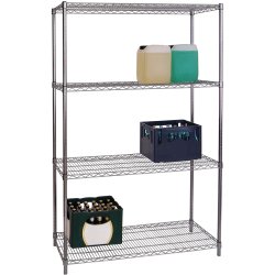 Commercial Shelving unit 4 tier 1000kg Width 1200mm Depth 450mm Chrome wire | Adexa CR12045180A4