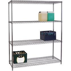 Commercial Shelving unit 4 tier 1000kg Width 1500mm Depth 450mm Chrome wire | Adexa CR15045180A4
