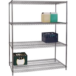 Commercial Stainless Steel Wire Shelving unit 4 tier 1200kg Width 1500mm Depth 600mm | Adexa SS15060180A4