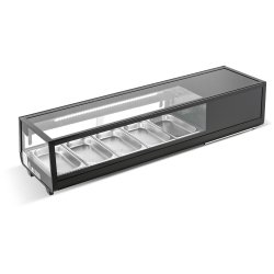 Commercial Refrigerator Sushi & Tapas Showcase 8xGN1/3 Black | Adexa CS132AB