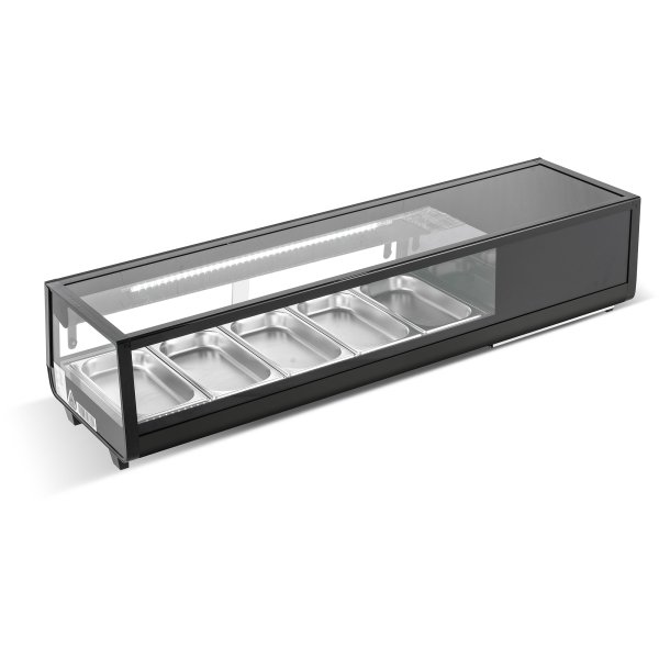 Commercial Refrigerator Sushi & Tapas Showcase 5xGN1/3 Black | Adexa CS52A