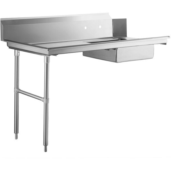 Commercial Stainless steel Pass Through Dishwasher Table with Sink Left 1219mm Width | Adexa DC1T3048LEFTSINK
