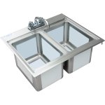 Drop-in Bar Sink 2 bowls Stainless steel | Adexa DIBS2FB101410