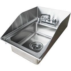 Drop-in Sink 1 bowl with Splashback Stainless steel | Adexa DIS1DB090905SP