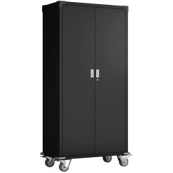Commercial Storage Cabinet with wheels Black 900x450x1880mm | Adexa DL17