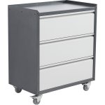 Commercial Storage Cabinet with wheels 3 Drawers Grey Steel 770x460x900mm | Adexa DL3