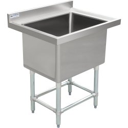 Commercial Pot Wash Sink Stainless steel 1 bowl Splashback 770x600x900mm | Adexa DPSS600X770