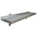 Height Adjustable Wall shelf 1 level 1400x300mm Stainless steel | Adexa THWBS1R143