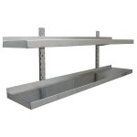 Height Adjustable Wall shelf 2 levels 1200x400mm Stainless steel | Adexa THWBS2R124