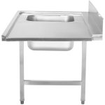 Loading table Left side 1200x650x850mm With sink With splashback Stainless steel | Adexa DWITA1265L