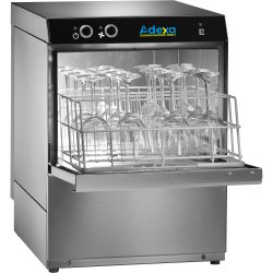 Commercial Glasswasher Premium 350mm basket 30 baskets/hour Rinse Aid dispenser Detergent dispenser & Drain pump 13A | Adexa ADX35