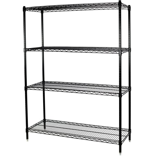 Commercial Shelving Unit 4 Tier 1000kg Width 900mm Depth 350mm Black Wire | Adexa EB9035180A4