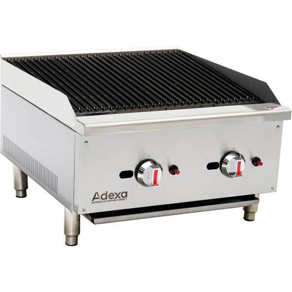 Professional Natural Gas Chargrill 2 burners 15kW | Adexa ECB24S