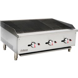 Professional Natural Gas Chargrill 3 burners 22.5kW | Adexa ECB36S