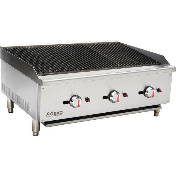 Professional Natural Gas Chargrill 3 burners 22.5kW | Adexa ECB36S