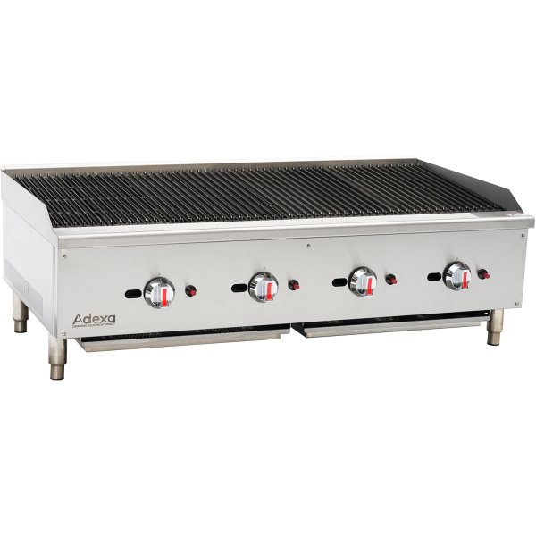 Professional Natural Gas Chargrill 4 burners 30kW | Adexa ECB48S