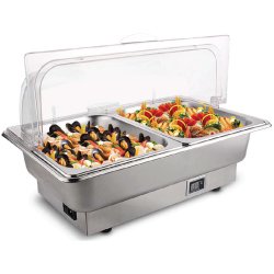 Roll top Chafer Electric heating GN1/1 Stainless steel Plastic cover 9 litres | Adexa ECD09A2