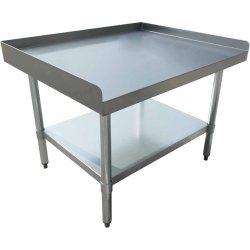 Commercial Equipment Stand / Low Height Table Stainless Steel Bottom shelf 3 Side Upstand 600x600x600mm | Adexa EES2448