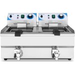 Commercial Twin Fryer Electric 10+10 litre 6kW Countertop Drainage tap | Adexa MAREF102V