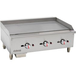 Premium Commercial Gas Griddle Smooth plate 3 burners 22.5kW Countertop | Adexa EGG36S