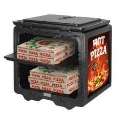 Front Loaded Pizza Box Transporter with label area | Adexa EPPMBP