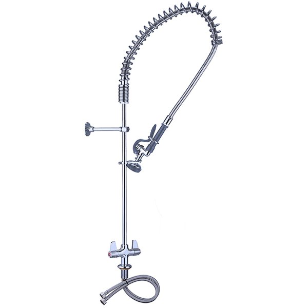 Pre Rinse Spray Unit Deck mount Double inlet Height 1000mm Stainless steel | Adexa EQ2801A