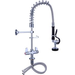 Pre Rinse Spray Unit Deck mount Double inlet Height 600mm Stainless steel | Adexa EQ7801A