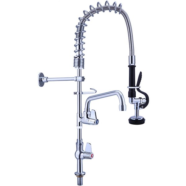 Pre Rinse Spray Unit with Swing faucet Deck mount Single inlet Height 600mm Stainless steel | Adexa EQ7803A08
