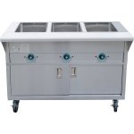 Mobile Bain marie with Cupboard 3xGN1/1 | Adexa EST3SWCBSD