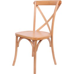 Beech Wood Cross Back Dining Chair with Wooden Seat | Adexa F1011BW