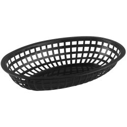 Oval Serving Basket Black 260x171x50mm | Adexa FFB6