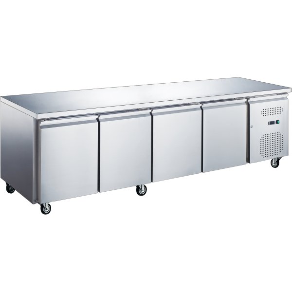 Professional Low Refrigerated Counter / Chef Base 4 doors 2230x700x650mm | Adexa BASE41