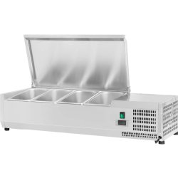 Refrigerated Servery Prep Top 1200mm 4xGN1/3 Depth 380mm Stainless steel lid | Adexa GA512