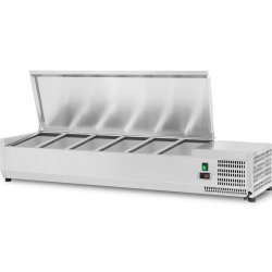 Refrigerated Servery Prep Top 1500mm 6xGN1/3 Depth 380mm Stainless steel lid | Adexa GA515