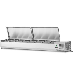 Refrigerated Servery Prep Top 1800mm 8xGN1/3 Depth 380mm Stainless steel lid | Adexa GA518