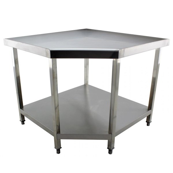 B GRADE Commercial Work table Corner unit Stainless steel Sides 700mm | Adexa VT107C B GRADE