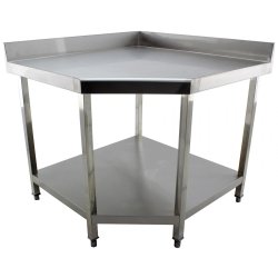 Commercial Work table Corner unit Stainless steel Sides 700mm Upstand | Adexa VT107CB
