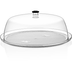 Polycarbonate Gastronorm Tray with Dome Cover Round Ø350mm Depth 20mm Clear | Adexa GFT14-GF14