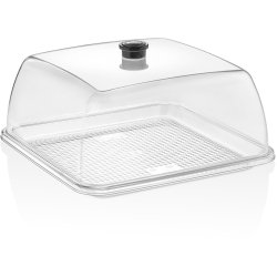 Polycarbonate Tray with Dome Cover 280x280mm Clear | Adexa GFT18-GF18
