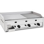 Commercial Gas Griddle Smooth/Ribbed plate 3 zones 9kW Countertop | Adexa GGN10002