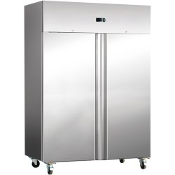 1476lt Commercial Freezer Stainless steel Upright cabinet Twin door GN2/1 Ventilated cooling | Adexa THL1410BT