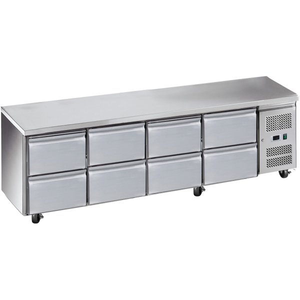 Commercial Refrigerated Counter 8 Drawers Depth 700mm | Adexa 8DRG41V