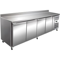 Commercial Refrigerated Counter with Upstand 4 doors Depth 600mm | Adexa RS42V