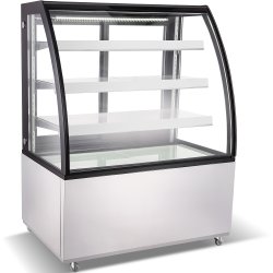 Cake counter Curved front 1200x730x1300mm 3 shelves Stainless steel base LED | Adexa GN1200CF3