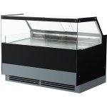 Serve over Deli counter Black front Straight glass front Width 1800mm | Adexa GN1800CK2BLACK