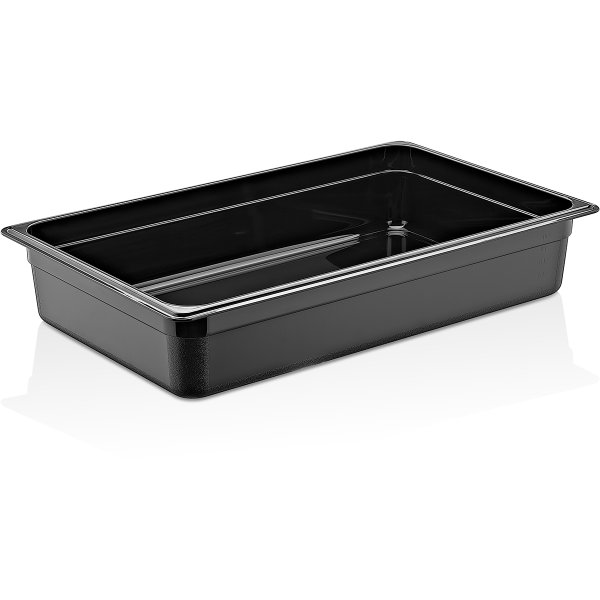 Polycarbonate Gastronorm Pan GN1/1 Depth 100mm Black 12 litres | Adexa GNP11100B